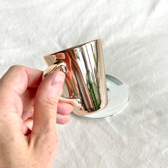 Starbucks Mirror Rose Gold Teacup/w Silver Saucer - Picture 11 of 16